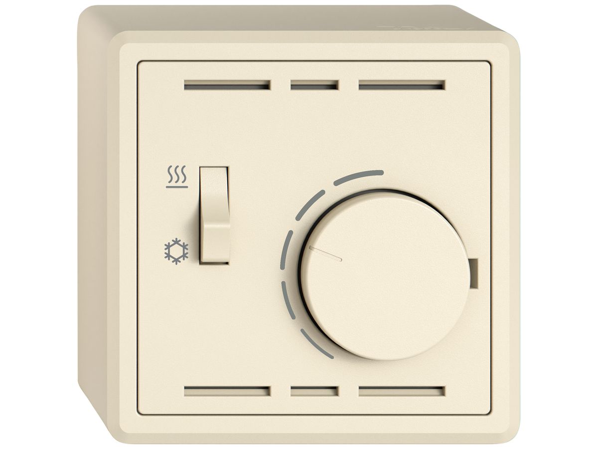 AP-Raumthermostat EDIZIO.liv SNAPFIX® m.Schalter Heizen/Kühlen 230VAC 50Hz cr