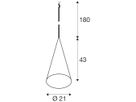 Pendelleuchte SLV MAGICO 20 E27 1×10W DIM Ø210mm schwarz/gold