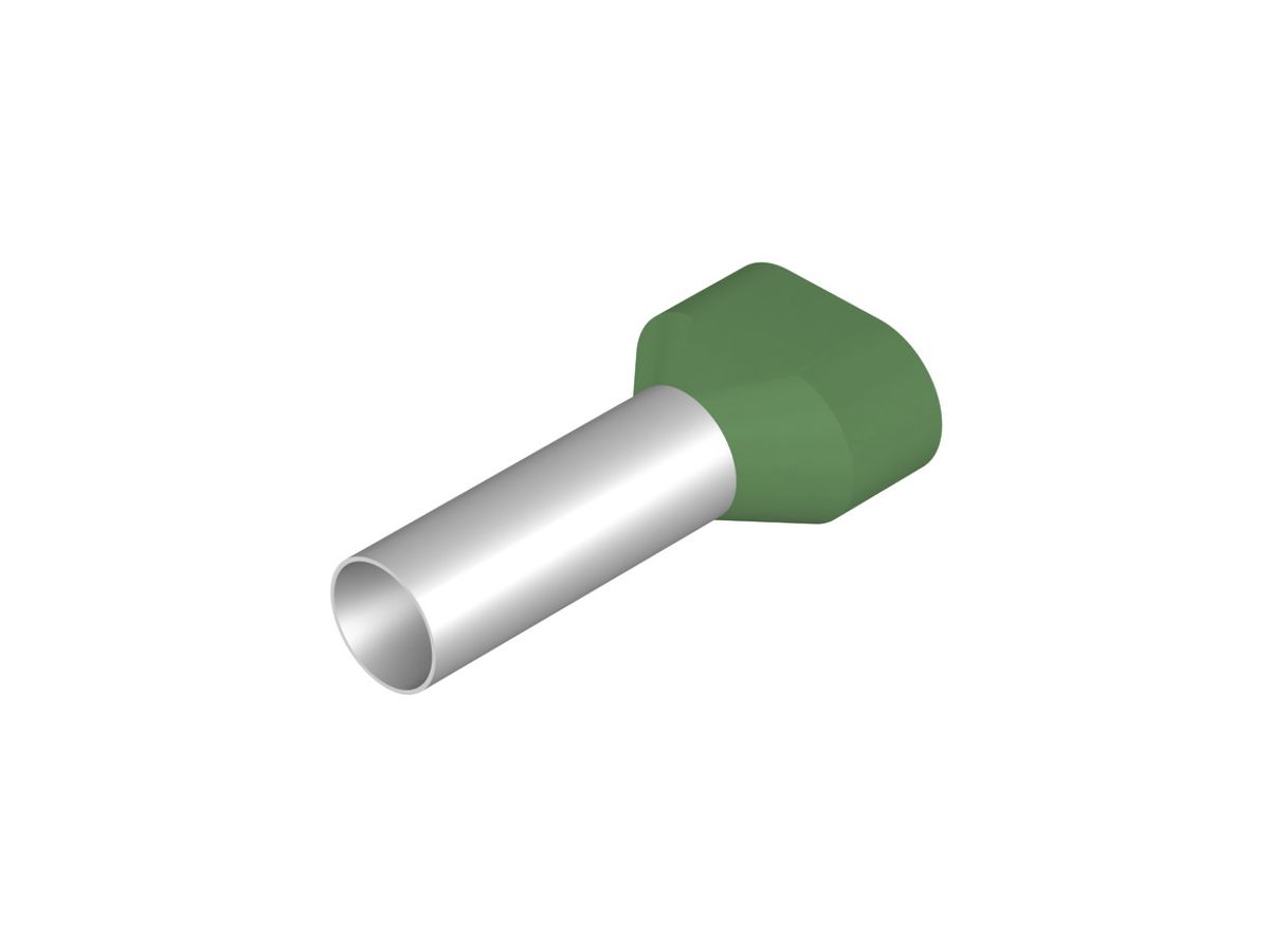 Zwillings-Aderendhülse Weidmüller H isoliert 2×16mm² 25mm grün, lose