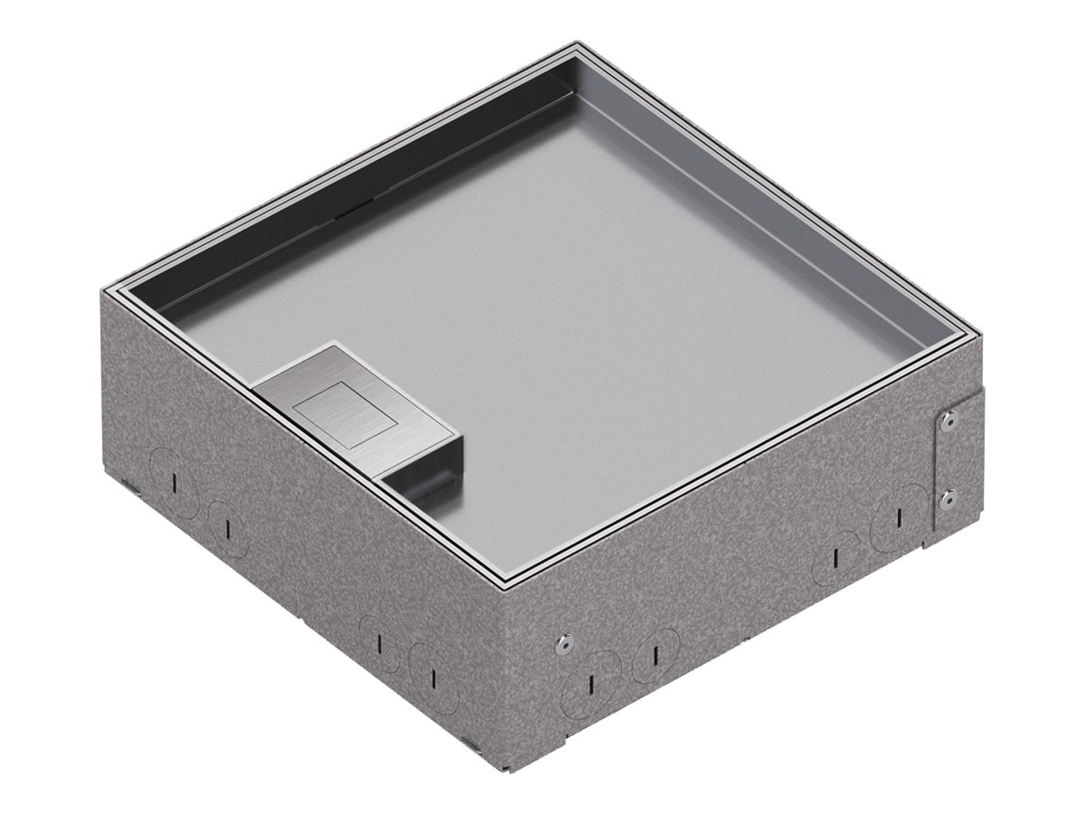 Bodendose Hager Q06 LE 3kN 200×205×15mm rostfreier Stahl 4×FLF