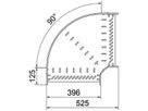 Bogen BET RB 90° 60×400mm Edelstahl A2 blank