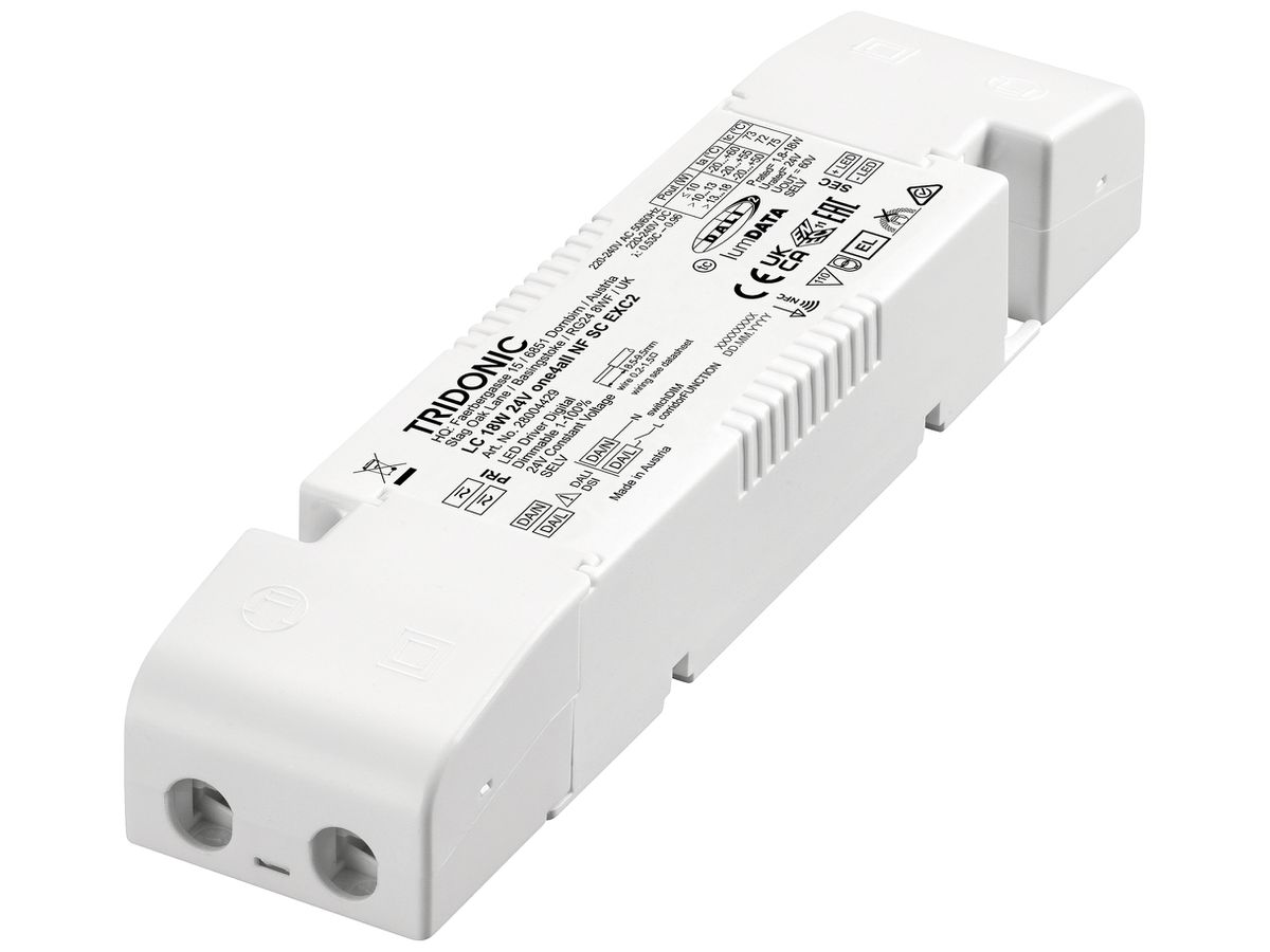 LED-Betriebsgerät Tridonic LC 1.8…18W 24V 17…94mA DALI DSI DIM 175×43×30mm