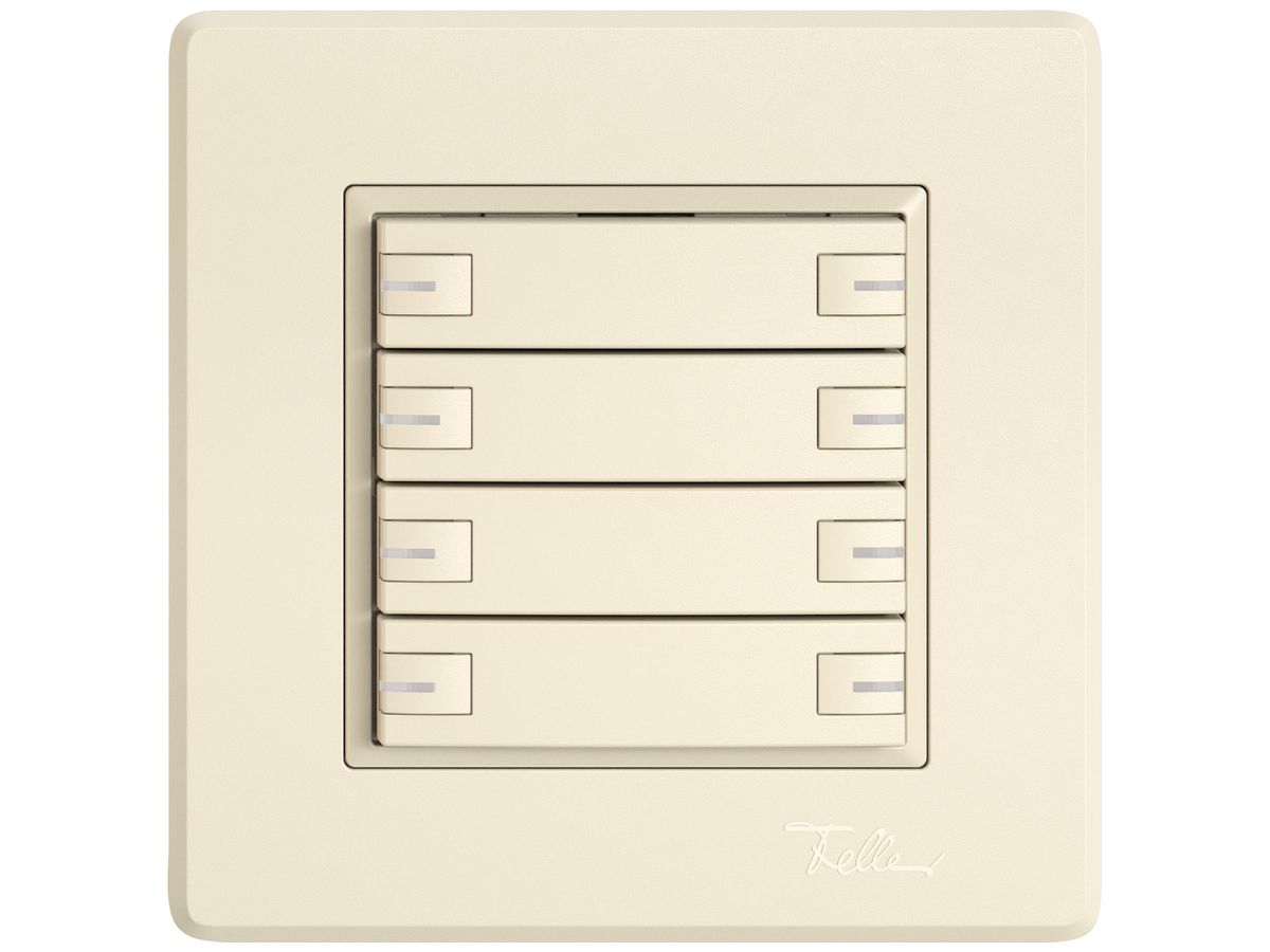 UP-KNX-Taster RGB EDIZIO.liv SNAPFIX® Temperaturfüh.RGB-LED 8×T 1-Tbed.cr