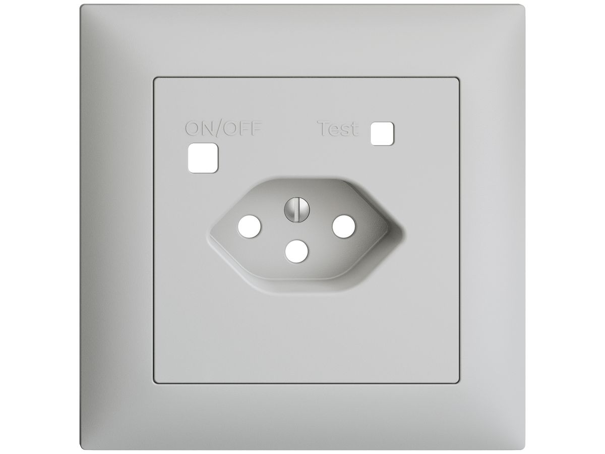 Frontset EDIZIOdue zu FI-Steckdose FMI, T13, hellgrau
