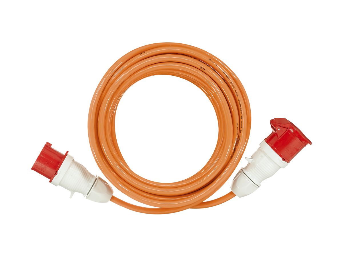 CEE-Verlängerungskabel Demelectric G-PUR 5×6mm² CEE/CEE 32A IP44 orange 10m