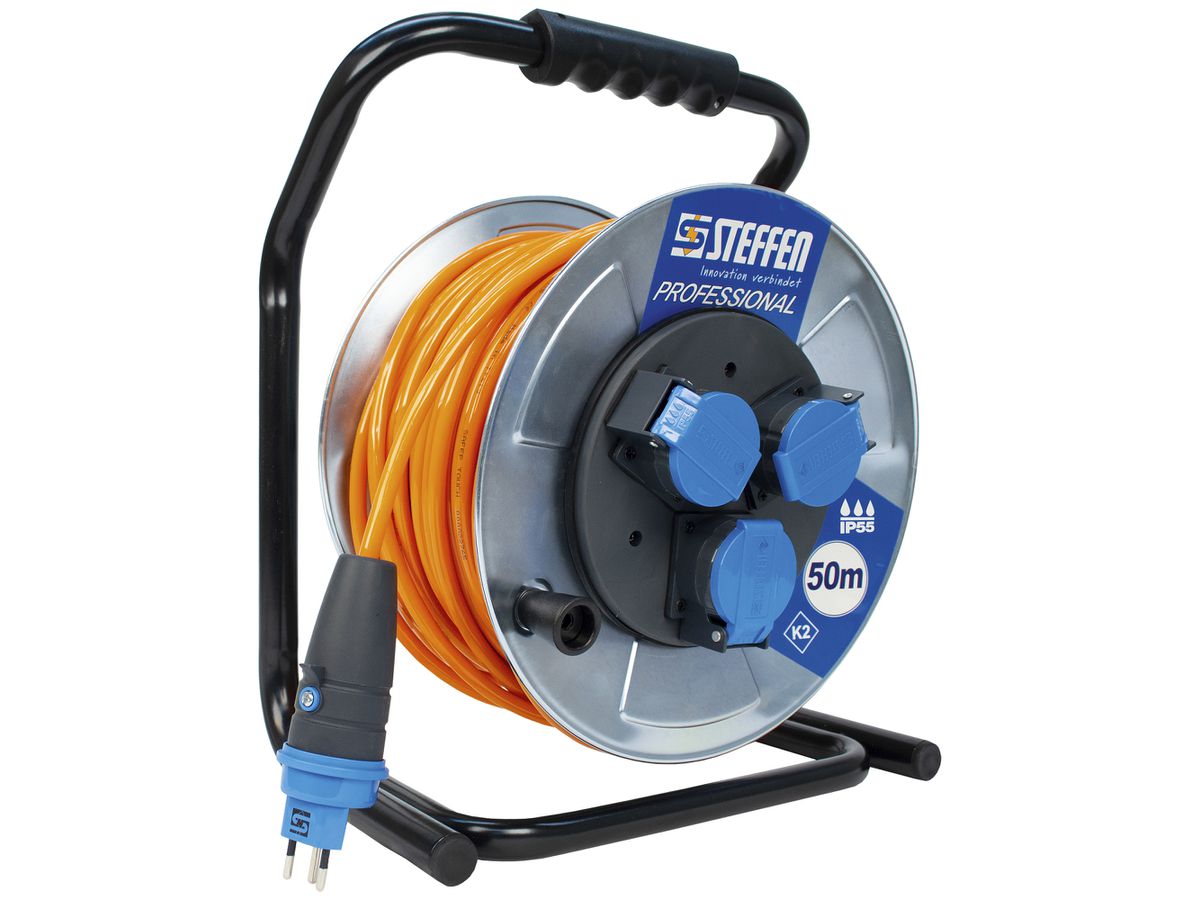 Kabelrolle Steffen Metall 3×T13 EPR-PUR 3×1.5mm² 50m