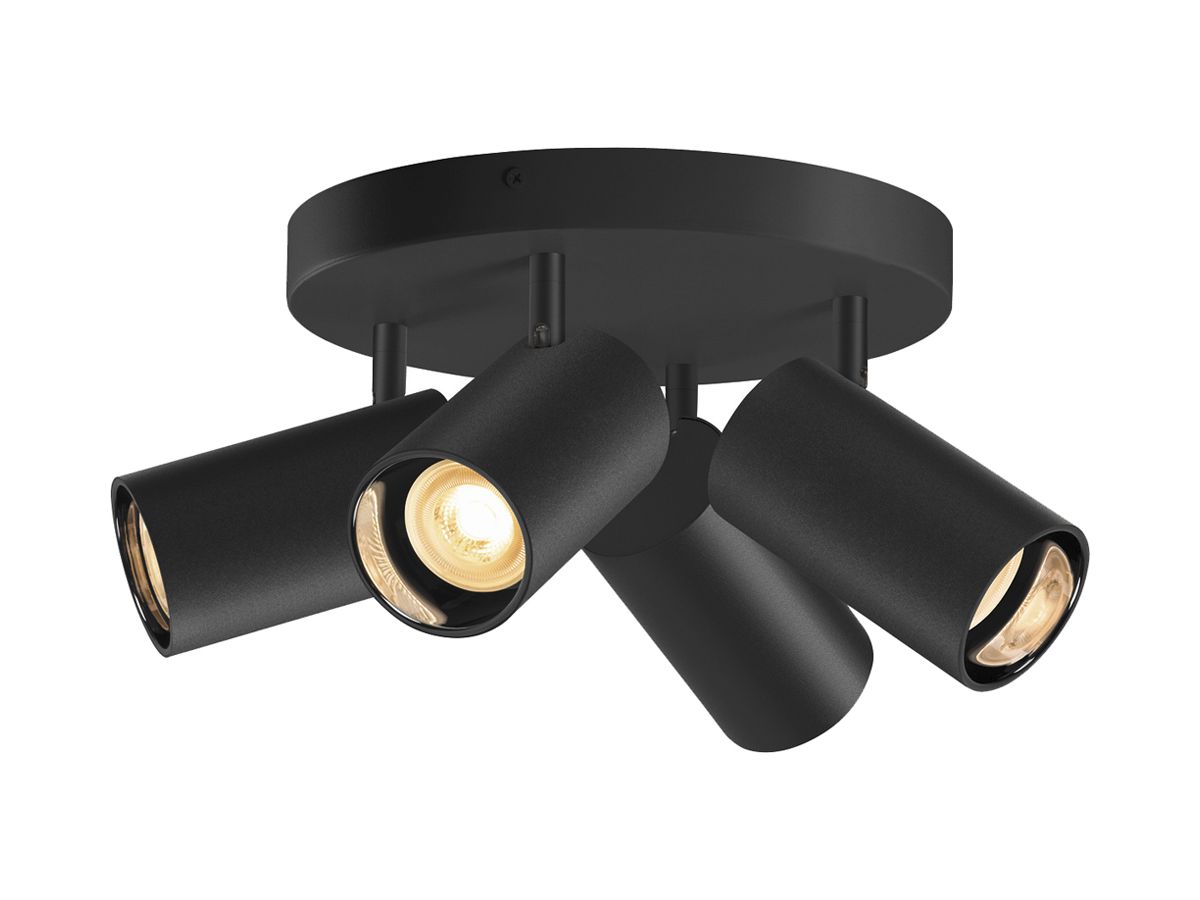 Spot SLV ASTO TUBE GU10 4×10W Ø70×125mm schwarz