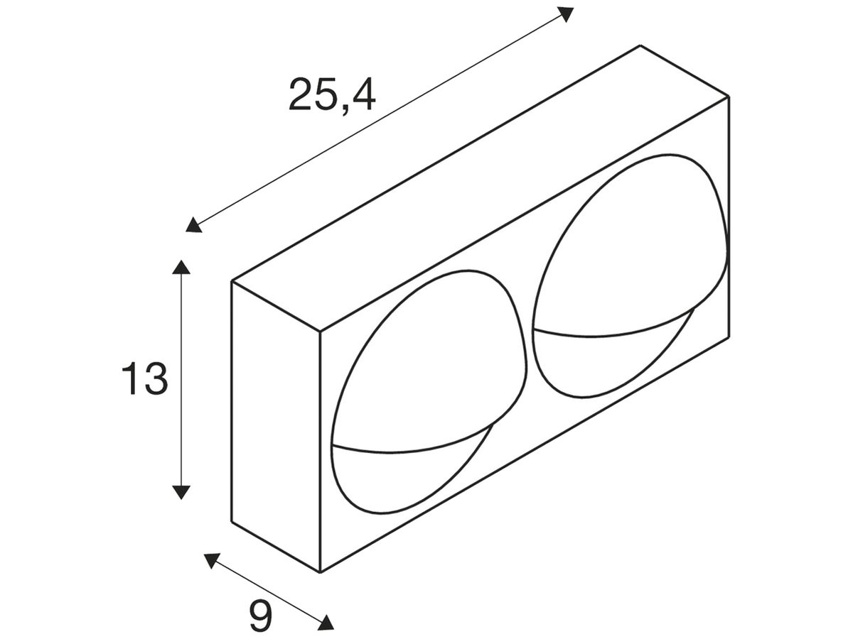 LED-Wandleuchte SLV LID I 29W 1700lm 2700/3000K IP65 DIM 90×255mm anthrazit