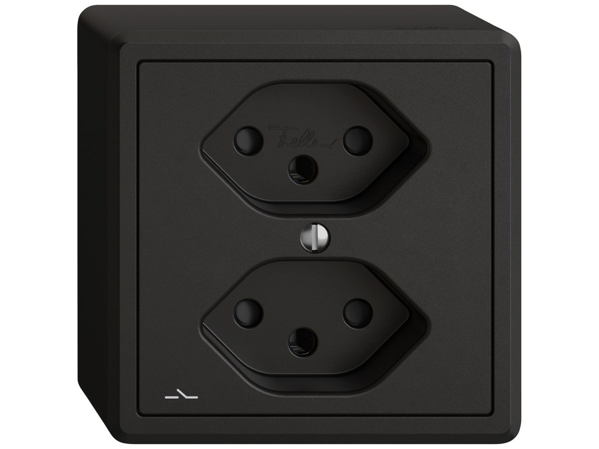 AP-Steckdose EDIZIO.liv SNAPFIX® 2×T13 1×S mit Shutter sz
