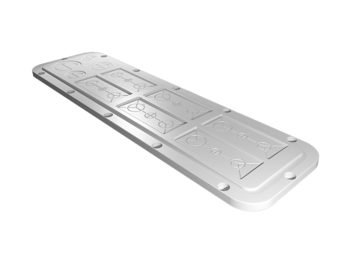 Flanschplatte Rittal AX, metrische Vorprägung, 534×149mm, Kunststoff