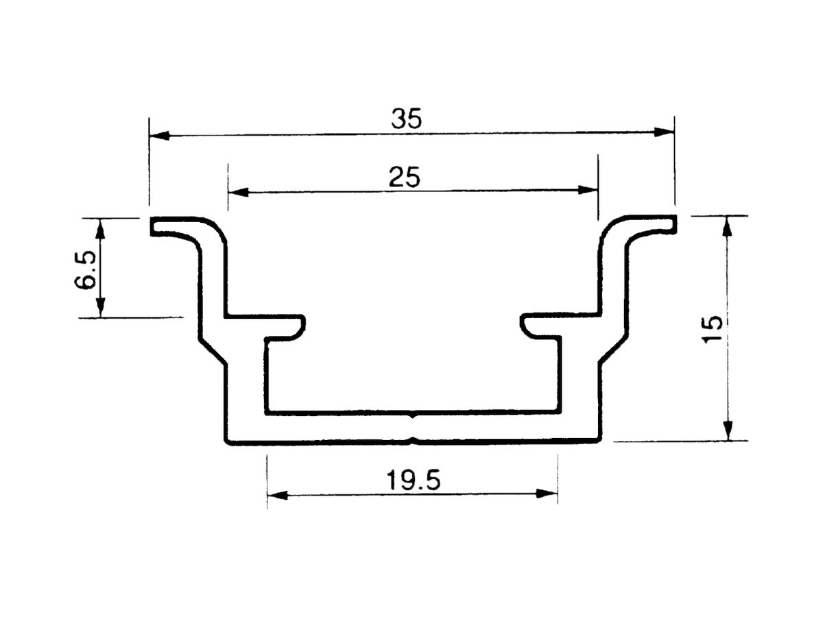 Apparateschiene Almatec 35×15mm L=3m