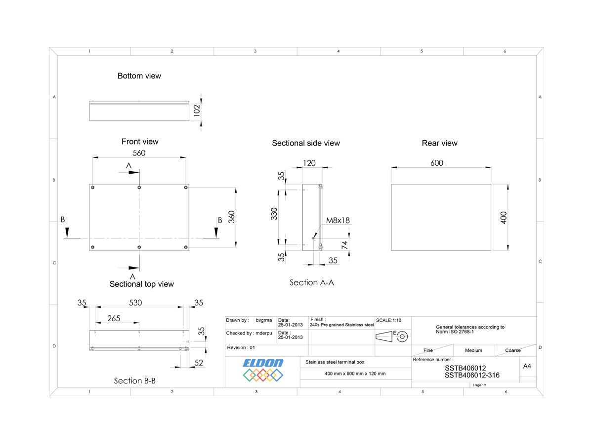 Klemmenkasten nVent HOFFMAN SSTB 600×400×120mm IP66 grau
