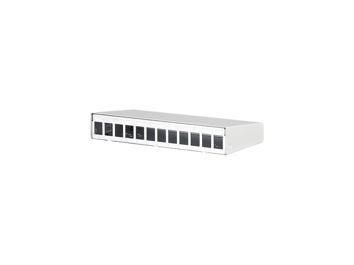 AP-Gehäuse Dätwyler Keystone 12 Port 240×110×44mm, Metall weiss