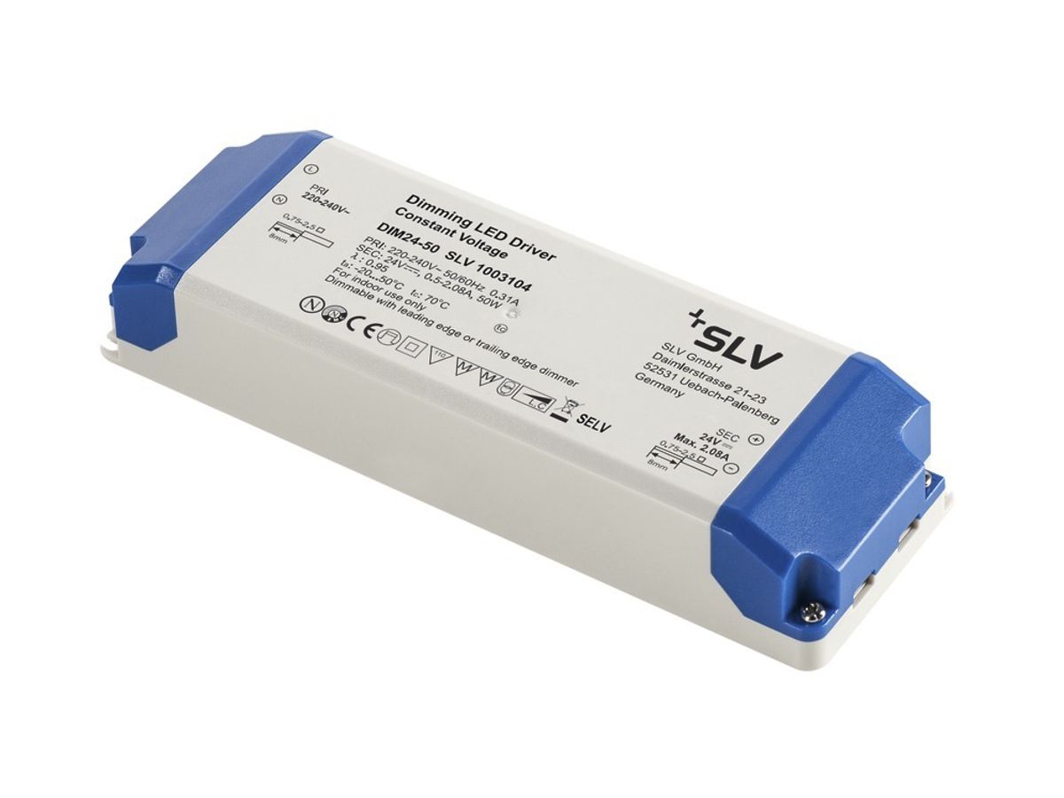 LED-Konverter SLV 50 (12…50W), 24V, 500…2080mA, dimmbar TRIAC L/C