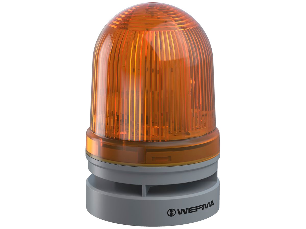 Blitz- und Dauerleuchte WERMA Midi TwinLIGHT Combi, 12/24VAC/DC, gelb