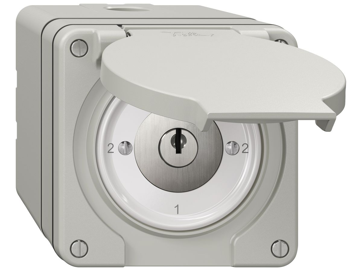 AP-Schlüsselschalter NEVO SNAPFIX® Wechselschalter 16A 400V 2-1-2-1 lgu