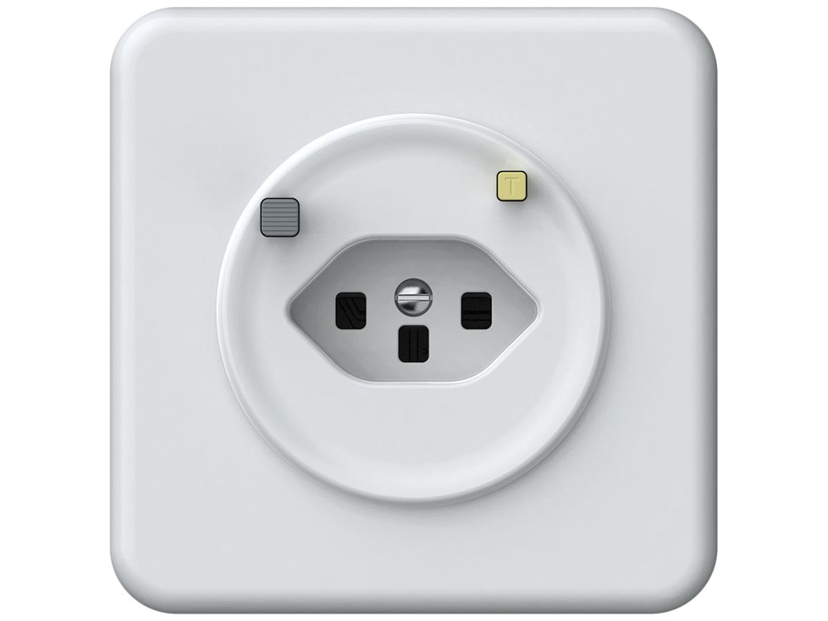 UP-Steckdose FI origin 1×Typ 23 30mA 16A 230V 92×92mm weiss