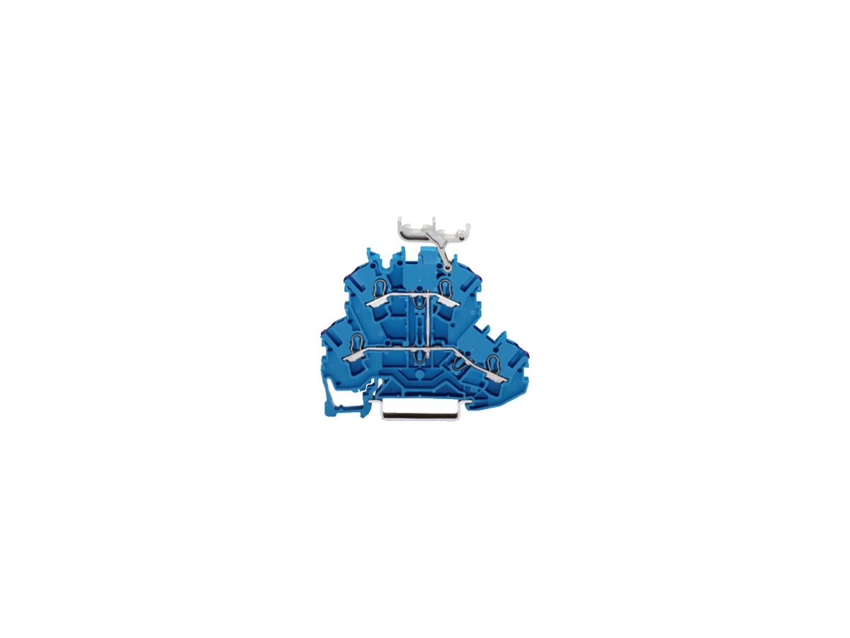 Doppelstockklemme WAGO TOPJOBS 2.5mm² 4 N blau, mit Beschr.Träger