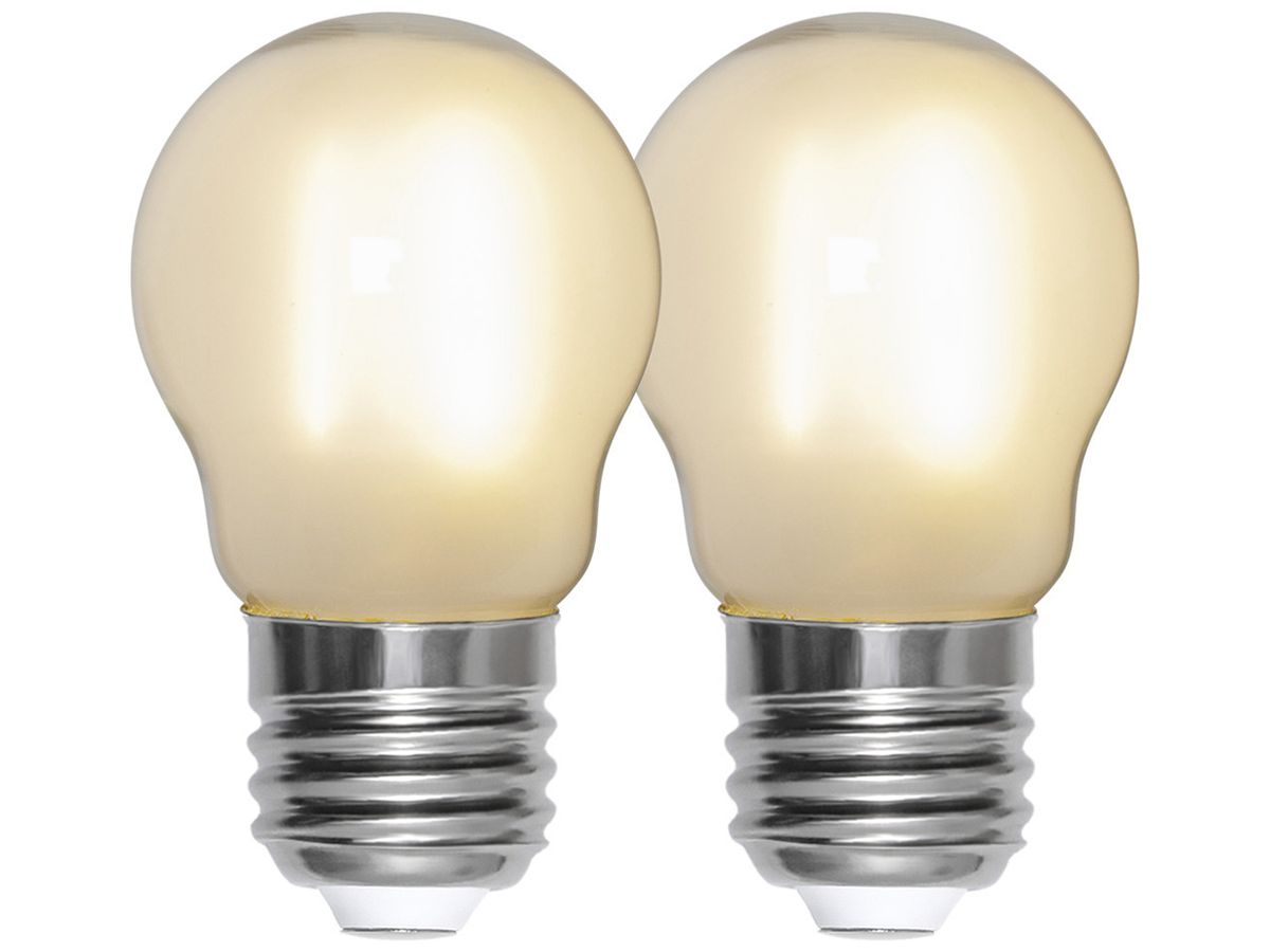 LED-Lampe E27 1.4W 150lm 2700K opal Ø45×78mm Duo Pack
