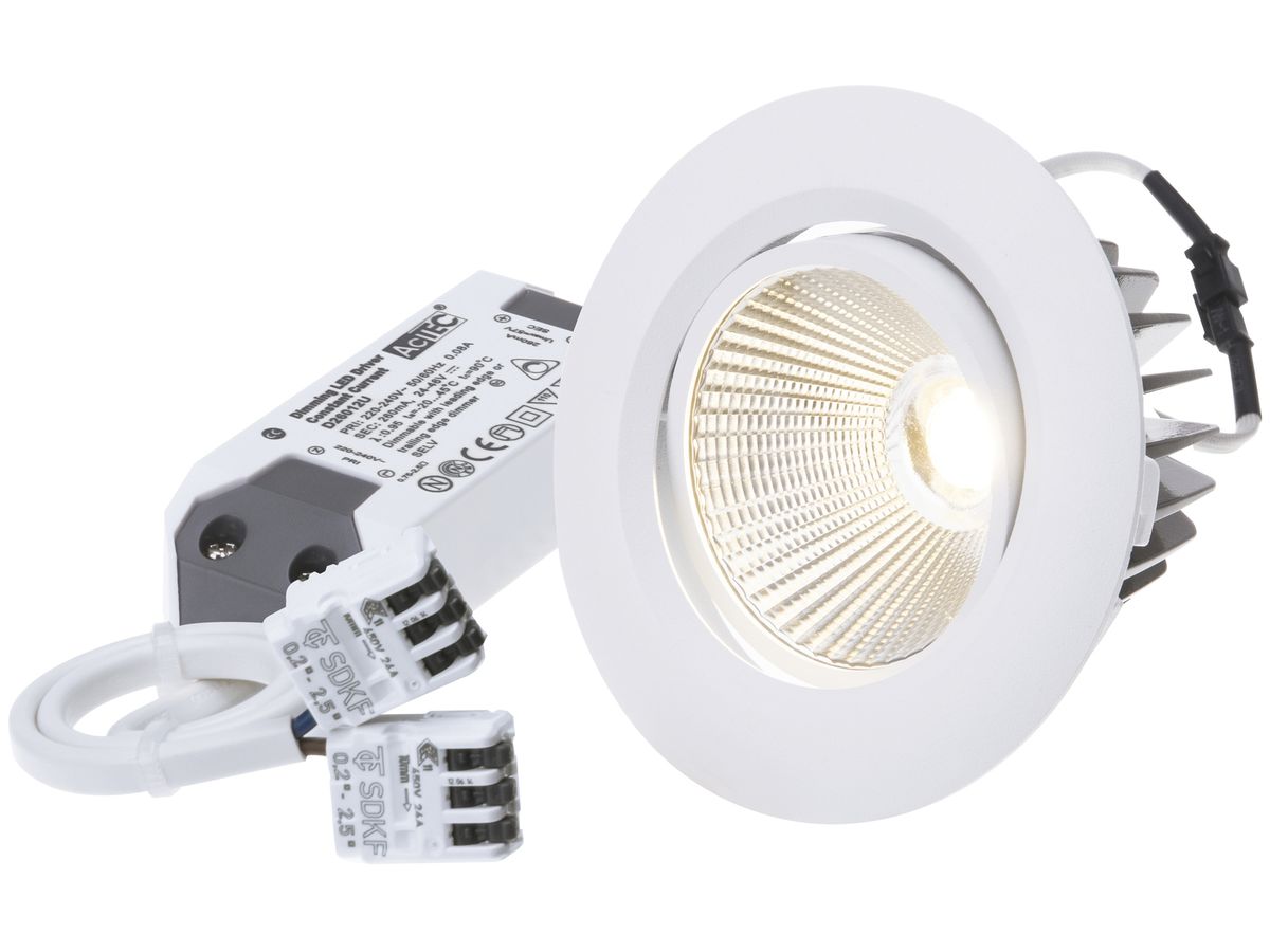 EB-LED-Spot maxLUCE AXO 10.5W 230V DIM 830lm 927 Loch-Ø80mm 38° IP44 weiss