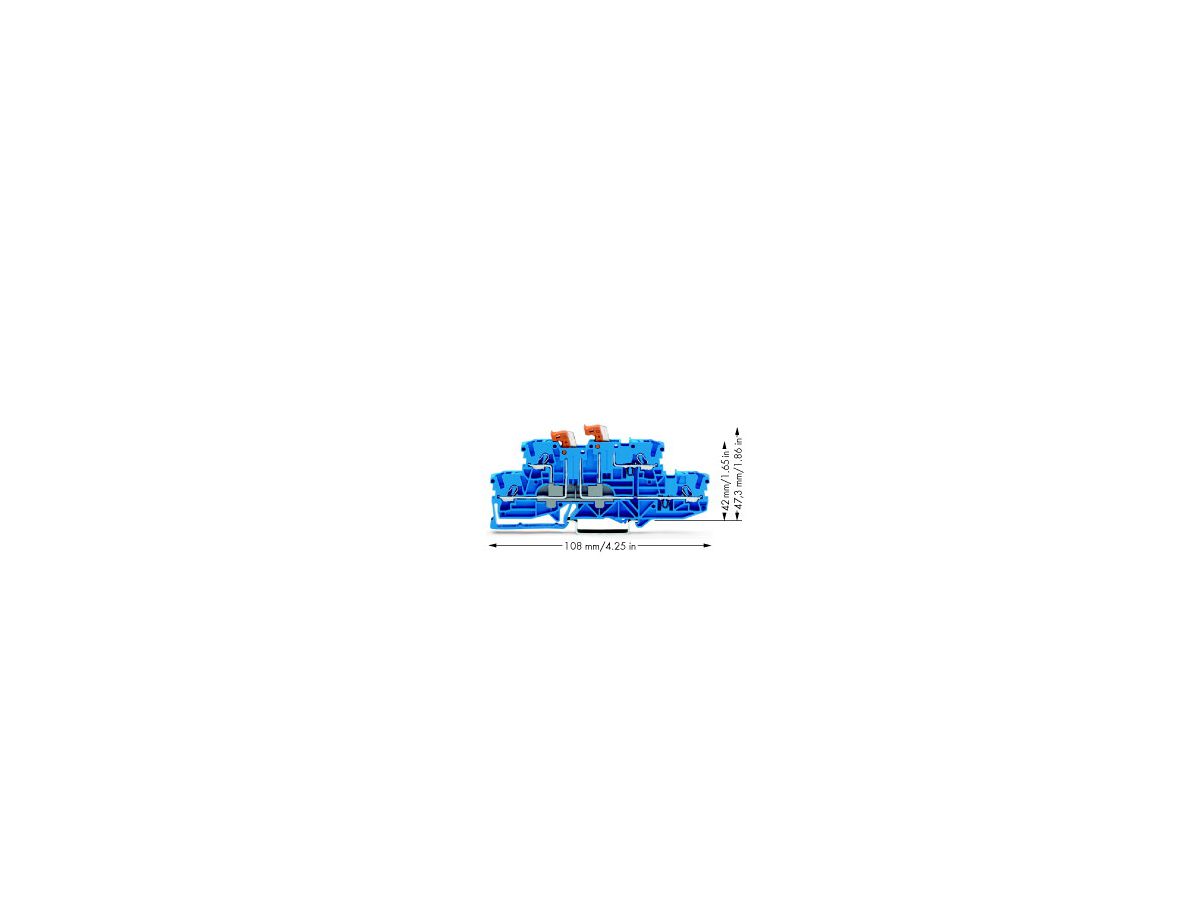 Doppelstock-Reihenklemme WAGO 4L blau