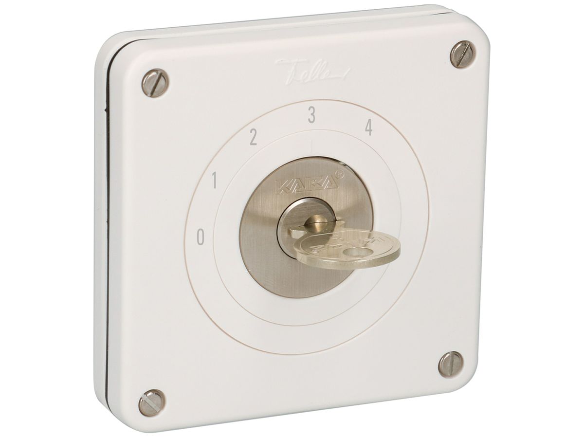 UP-Schlüsselschalter AWAG NEVO Stufenschalter 1-polig 20A 690V 87×87mm weiss