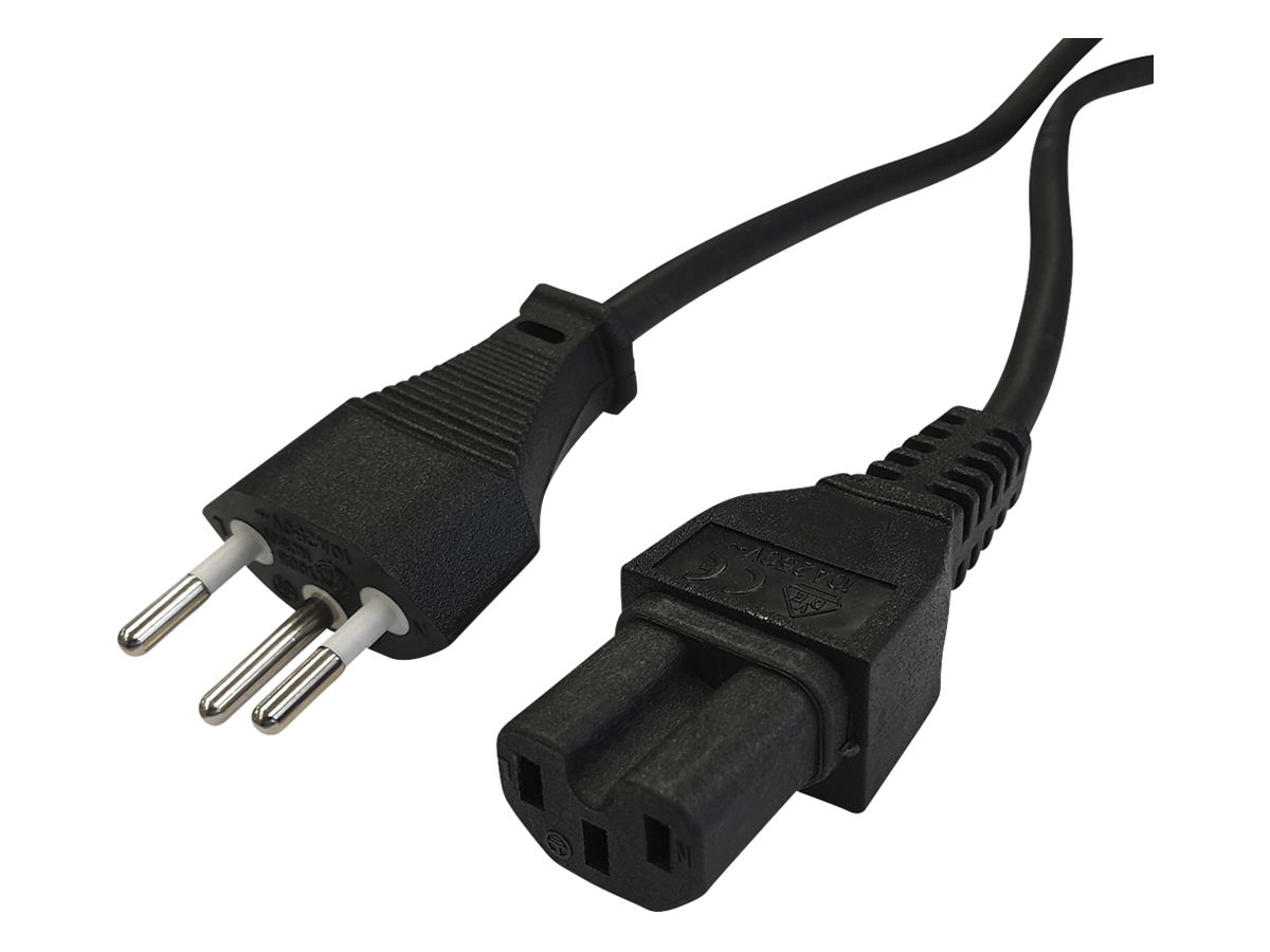 Apparatekabel VALUE T12 → C15 3×1mm² 250VAC/10A schwarz 1.8m