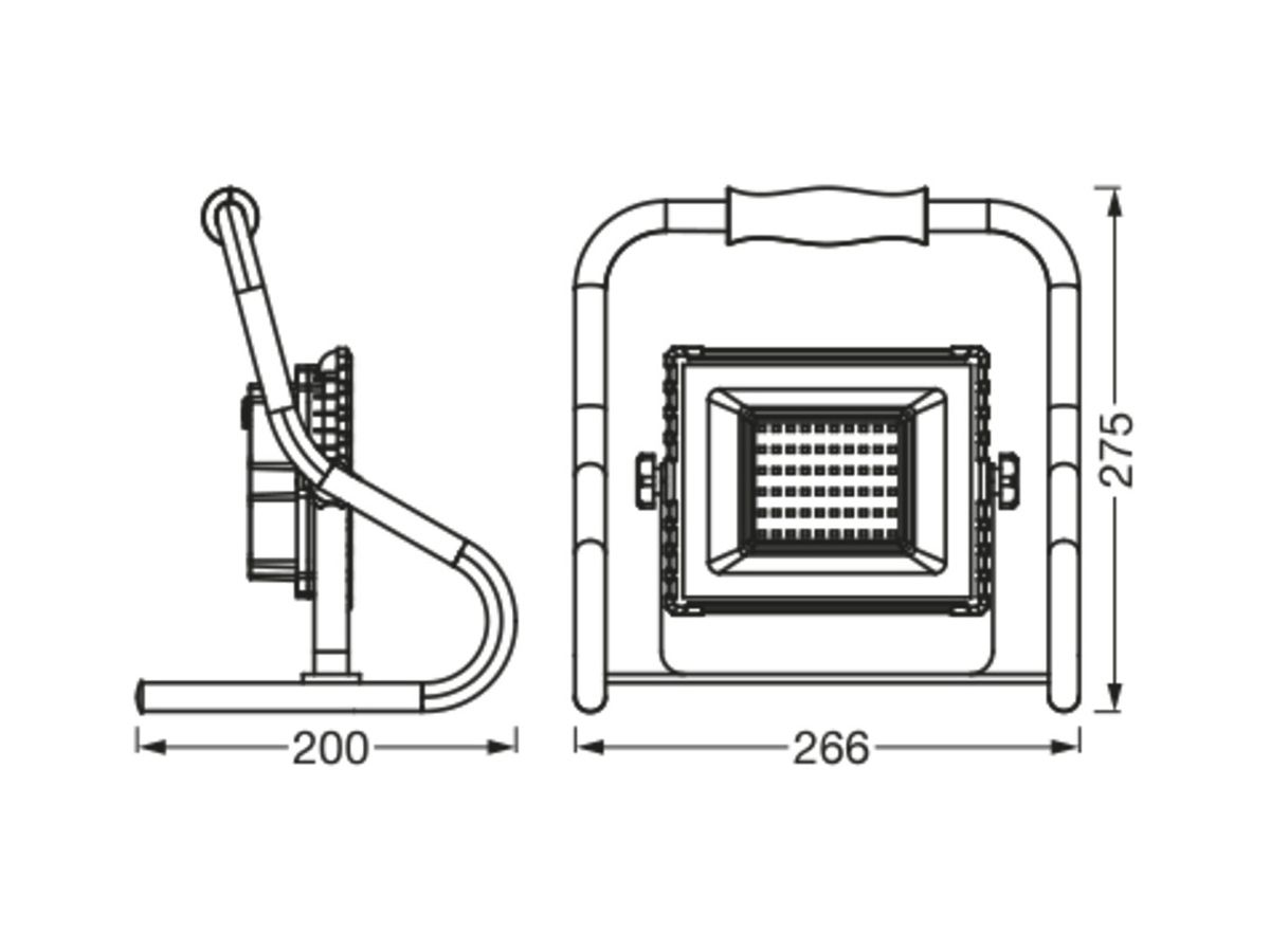 LED-Strahler LDV LED WORKLIGHT BATTERY 20W 1600lm 4000K IP44 orange 4h