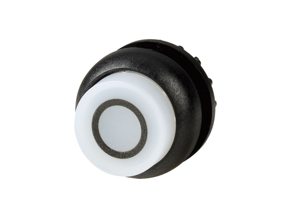 Leucht-Drucktaste ETN RMQ hoch weiss O, rastend, Ring schwarz