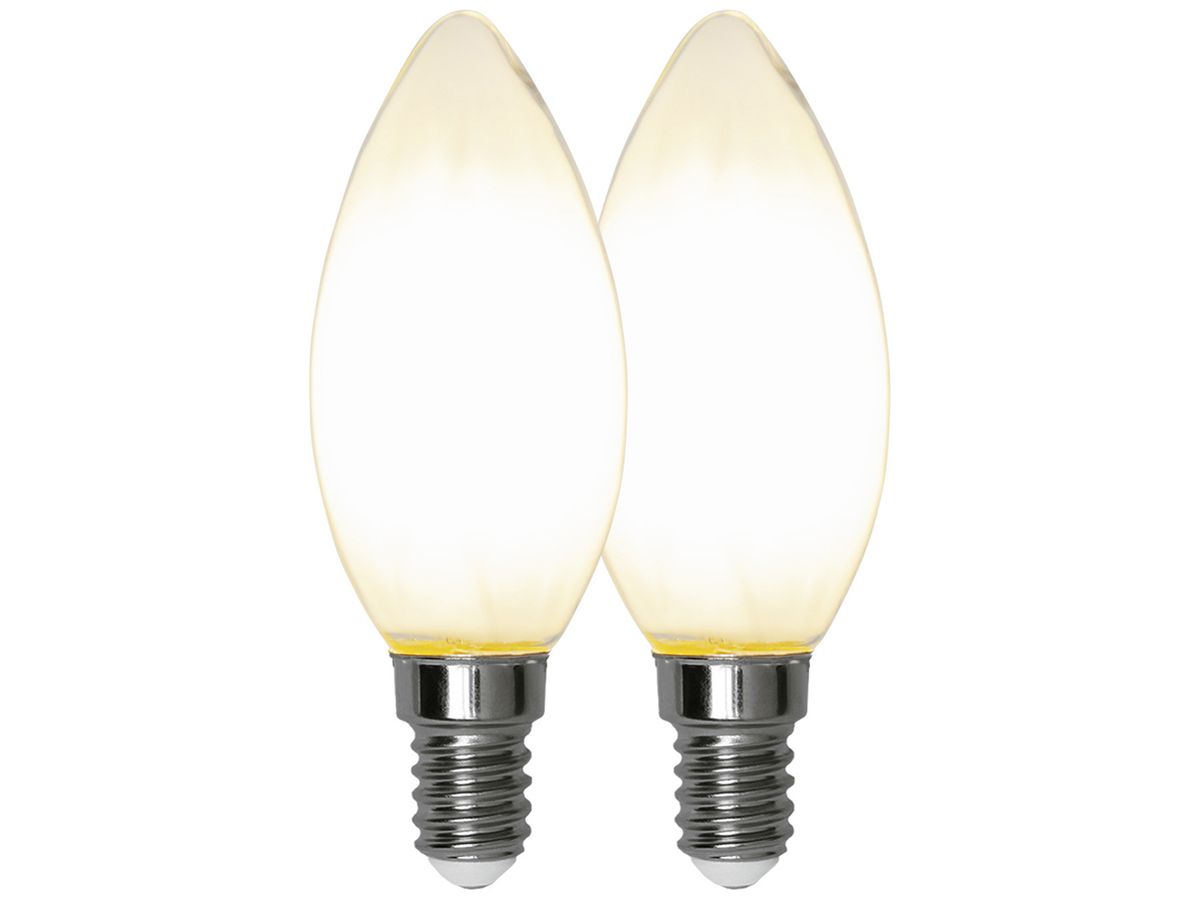 LED-Lampe E14 4.5W 470lm 2700K opal Ø35×97mm Duo Pack