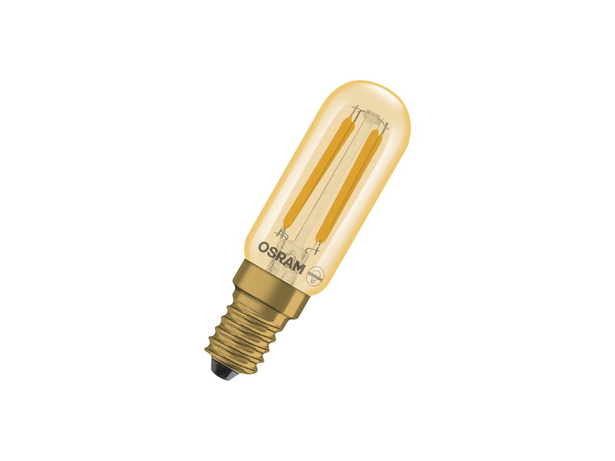 LED-Lampe LEDVANCE Vintage 1906 E14 4.8W 2200K klar/gold 320° DIM Ø25×80mm