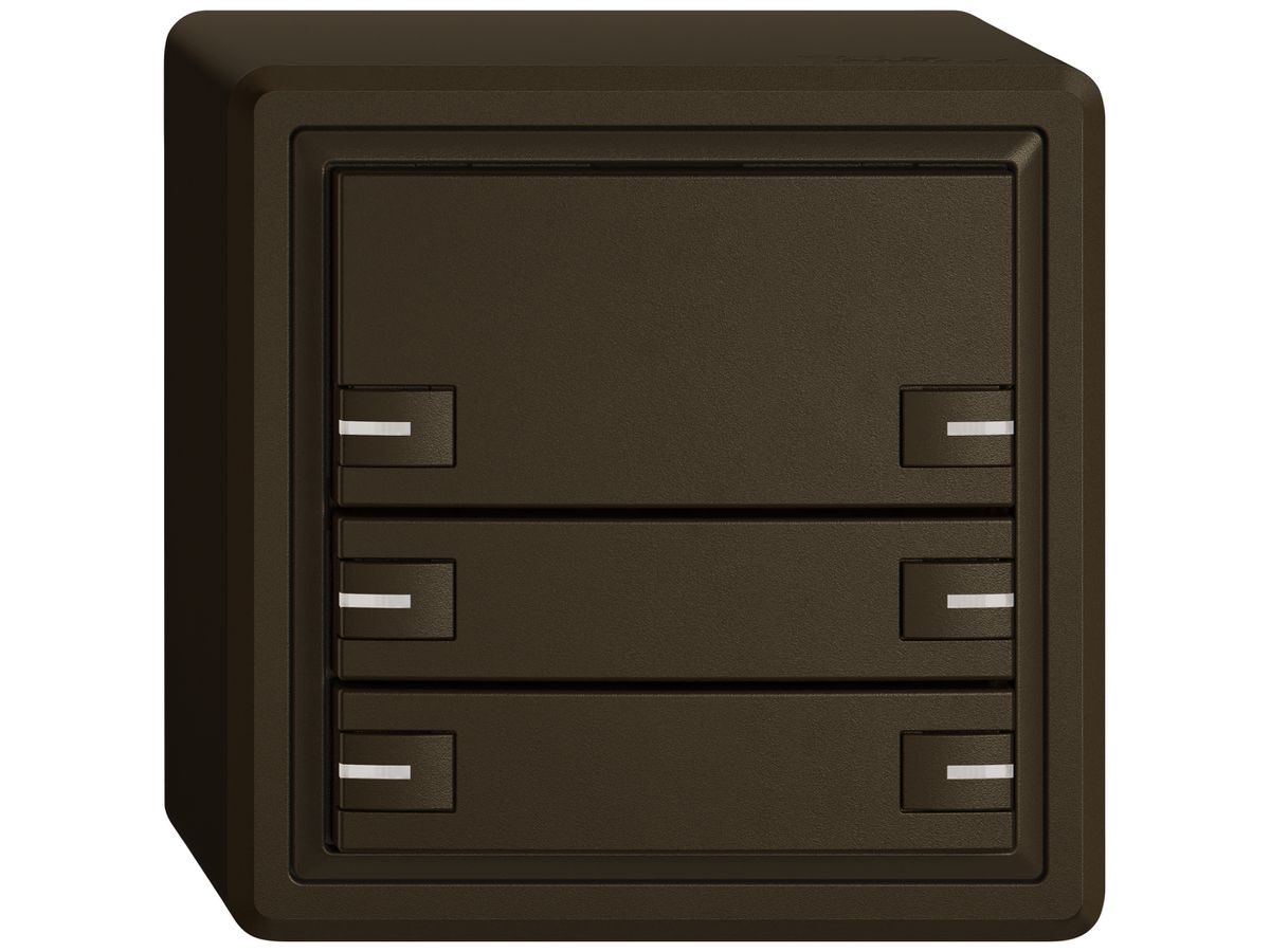 AP-KNX-Taster RGB EDIZIO.liv SNAPFIX® Temperaturfüh.RGB-LED 6×T 1-Tbed.br