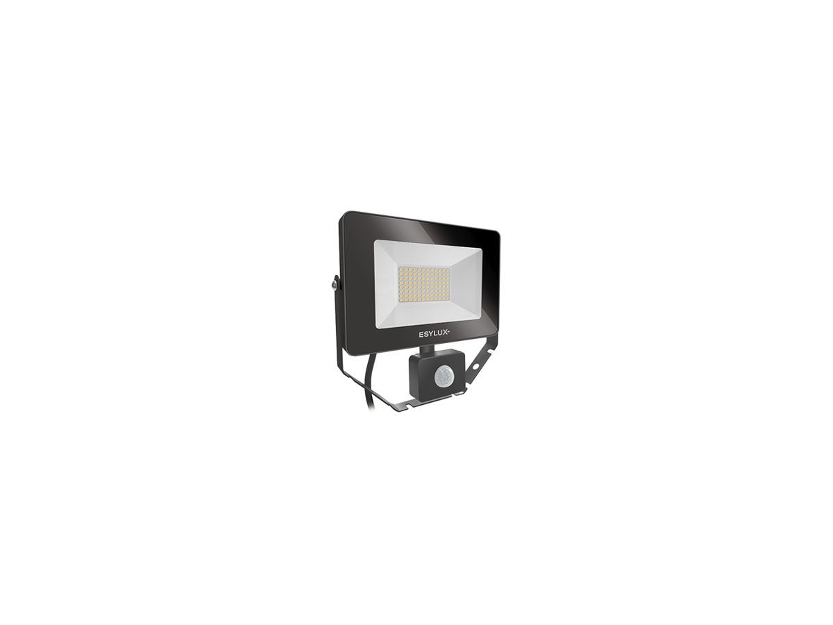 LED-Strahler ESYLUX AFL BASIC, 30W 3000K 3000lm 200×60×195mm IP65, schwarz