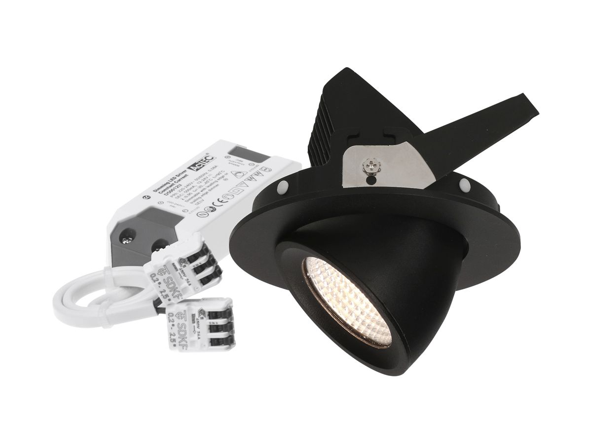 EB-LED-Spot MAX HAURI TURN 10.5W 3000K 960lm Loch-Ø91mm 50° schwarz