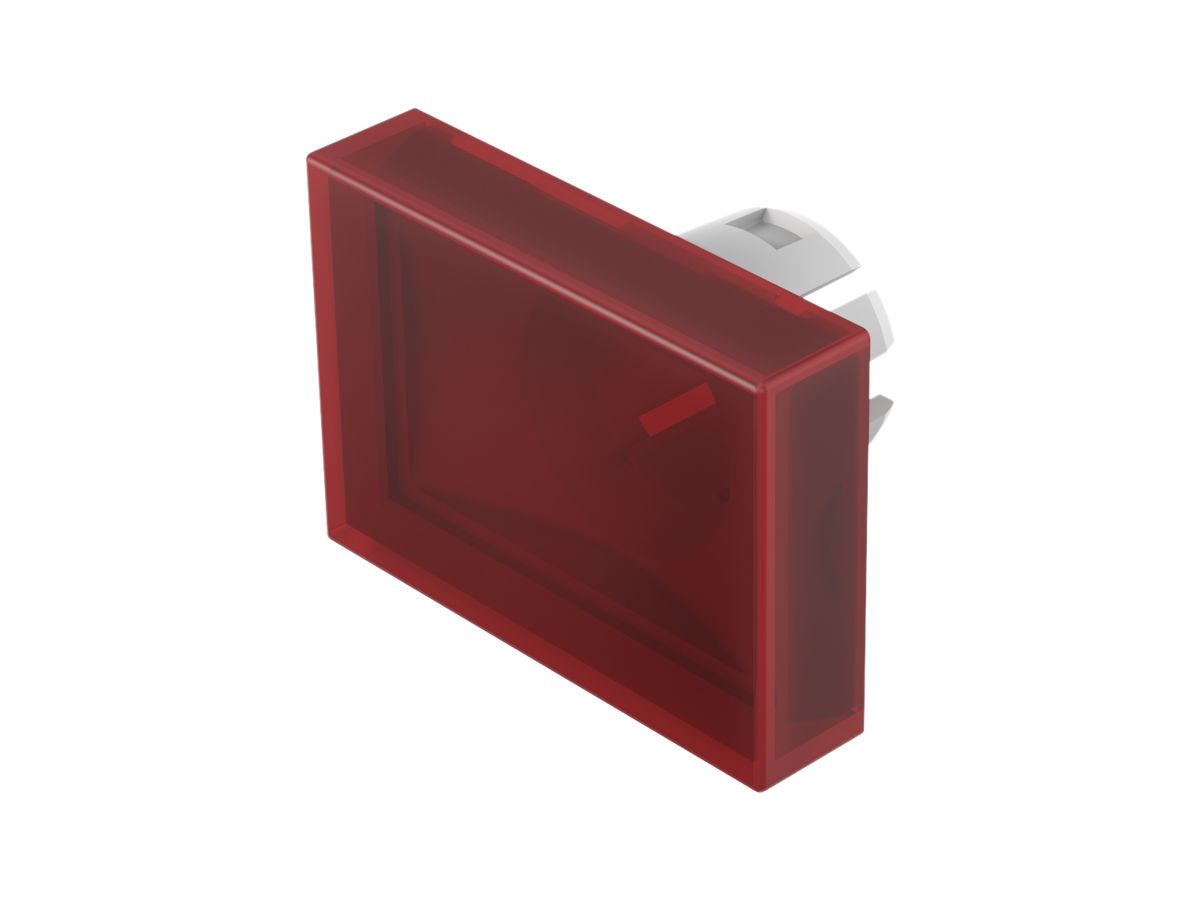 Druckhaube EAO61 15×22mm flach transparent, rot
