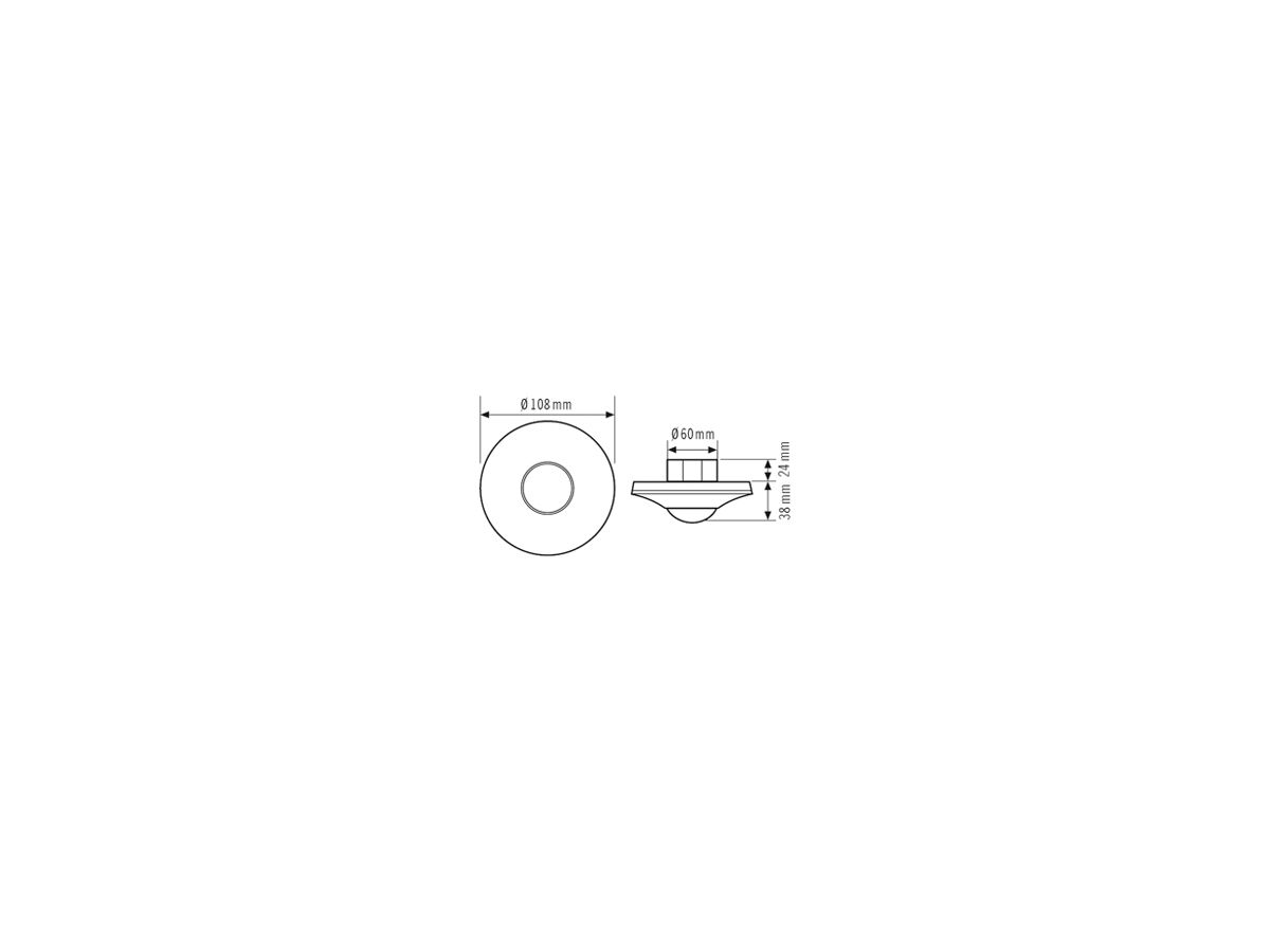 UP-Präsenzmelder ESYLUX PD-C 360/8 Slave BK, schwarz