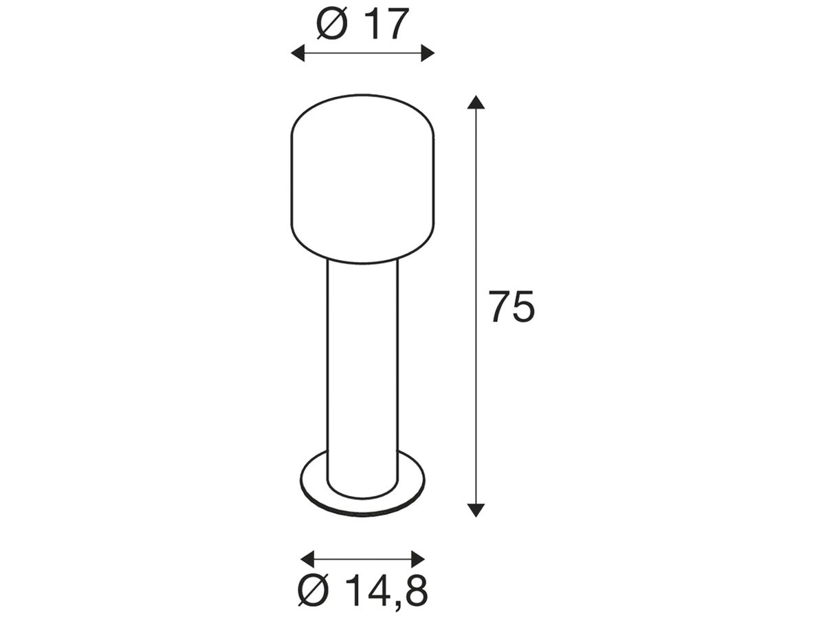 LED-Pollerleuchte SLV OVALISK 75 FL 9W 600lm 3000/4000K IP65