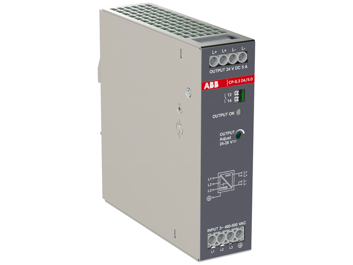 EB-Schaltnetzgerät ABB CP-S.3 24/5.0 400…500VAC 24…28VDC 5A 120W