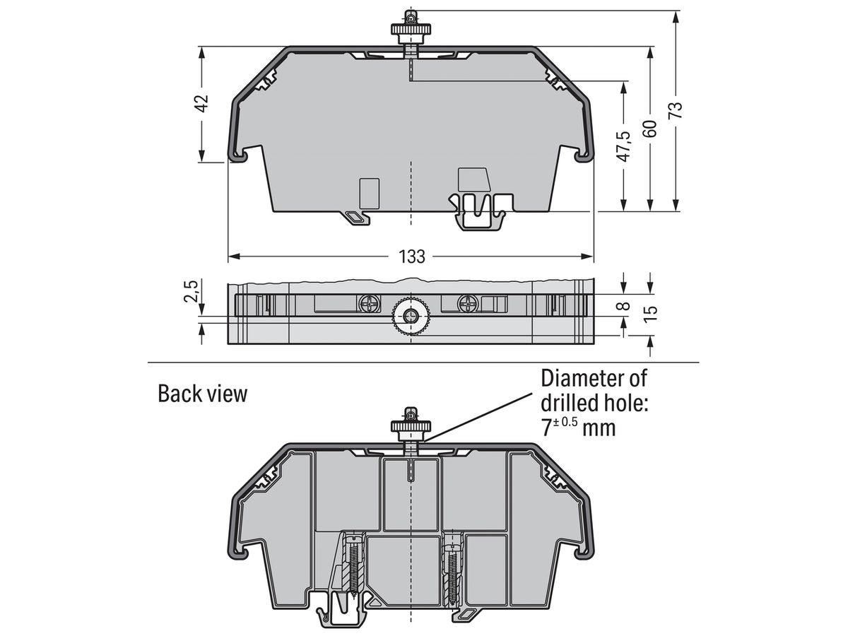 Abdeckprofil WAGO Typ 1 1000×133×42mm transparent
