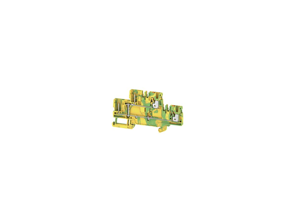 Schutzleiter-Reihenklemme Weidmüller APGTB PUSH IN 2.5mm² 2 Etagen grün-gelb