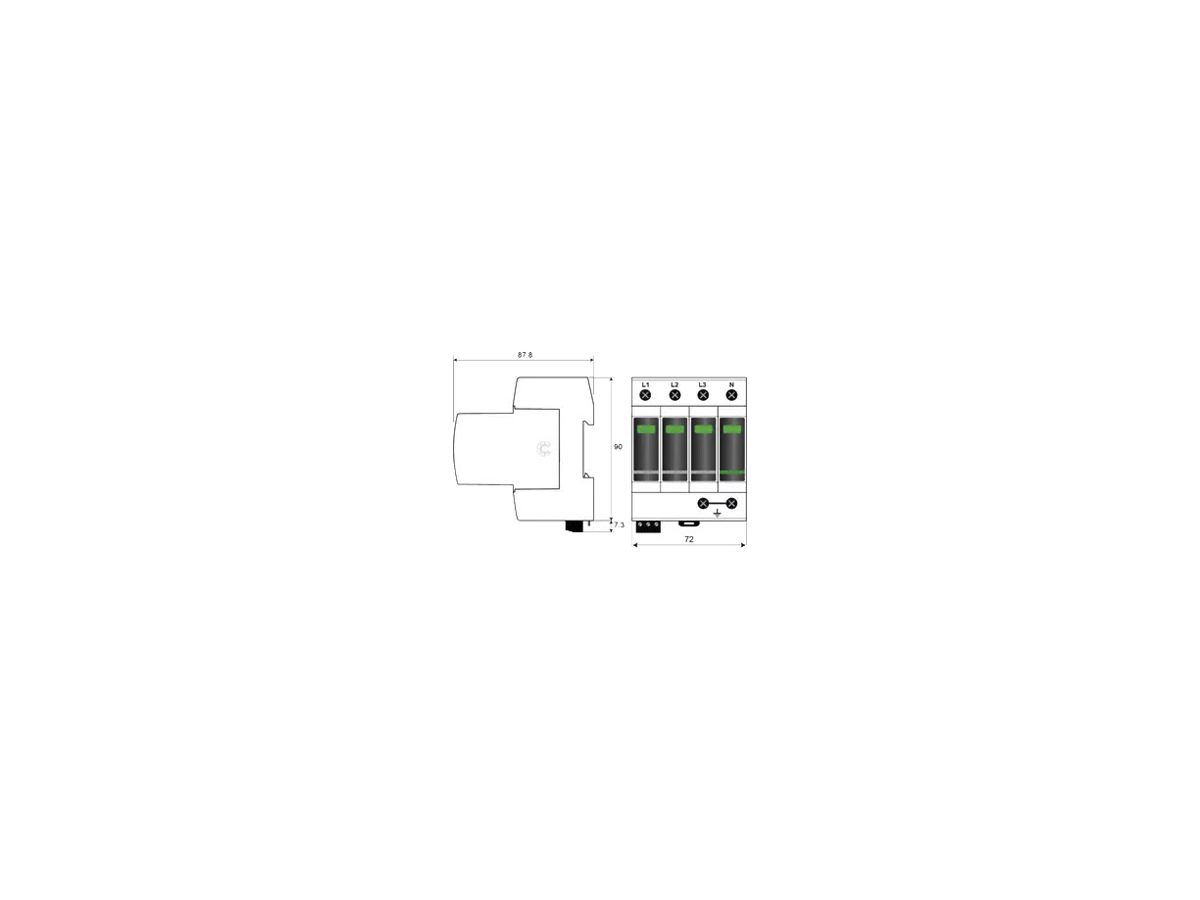 Blitzstromableiter  Citel DAC1-13VGS-31-275 Typ 1+2+3, 4-polig