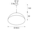 Pendelleuchte SLV FORCHINI 70 E27 1×40W DIM Ø695mm schwarz/gold