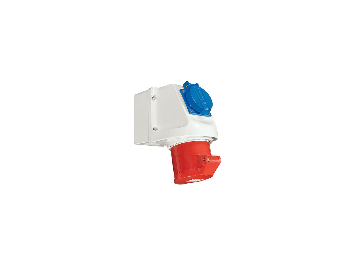 AP-Steckdose CEEtyp 5L 16A 6h Mini-Kombi, Typ23, IP44