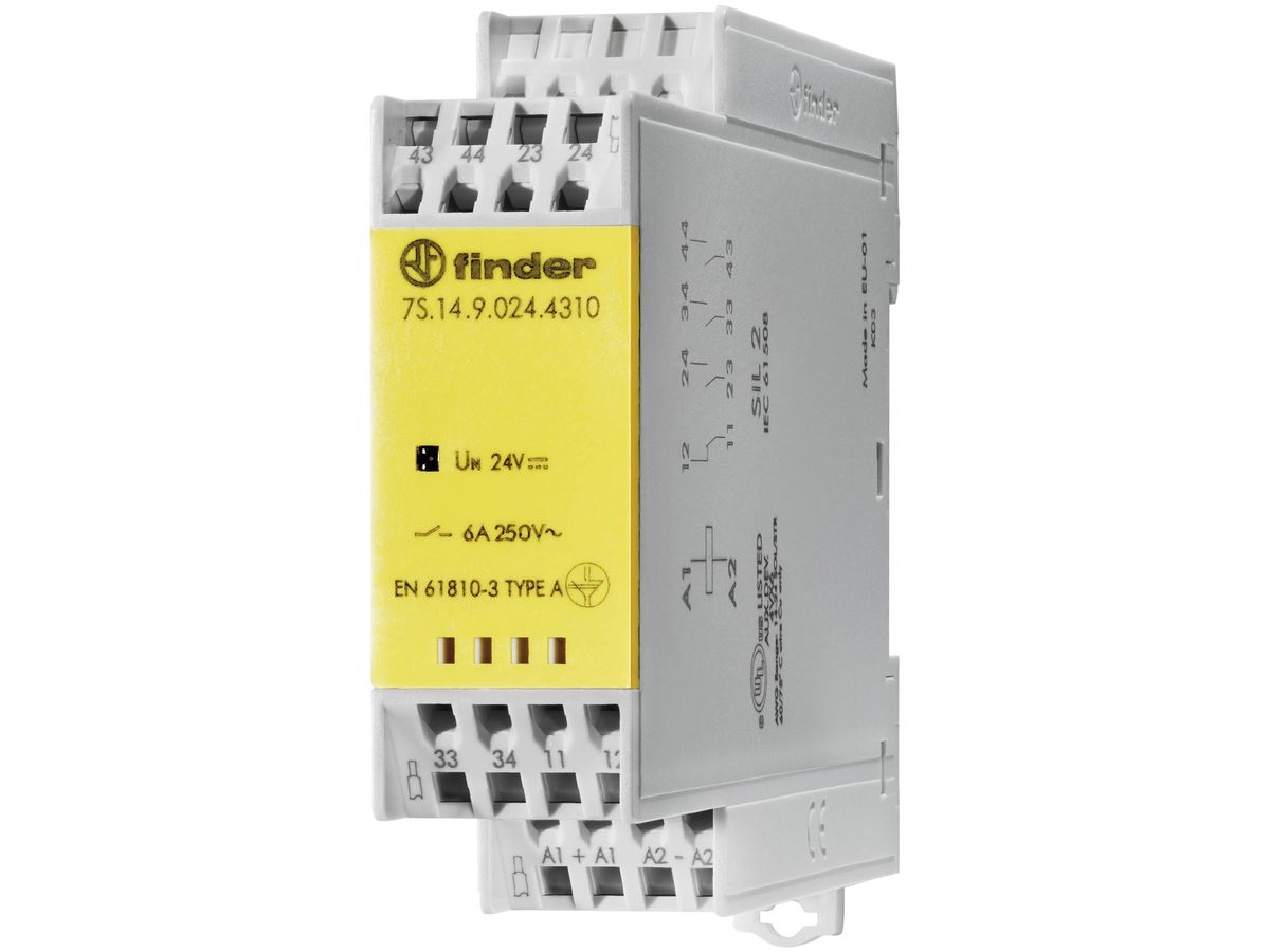 Relaismodul Finder mit zwangsgeführten Kontakten, 2 S und 2 Ö, 6A, 24VDC