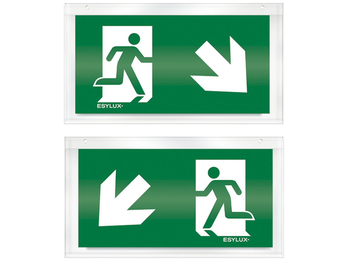 Piktogramm-Scheibe ESYLUX für SLX zweiseitig Pfeil unten R/L