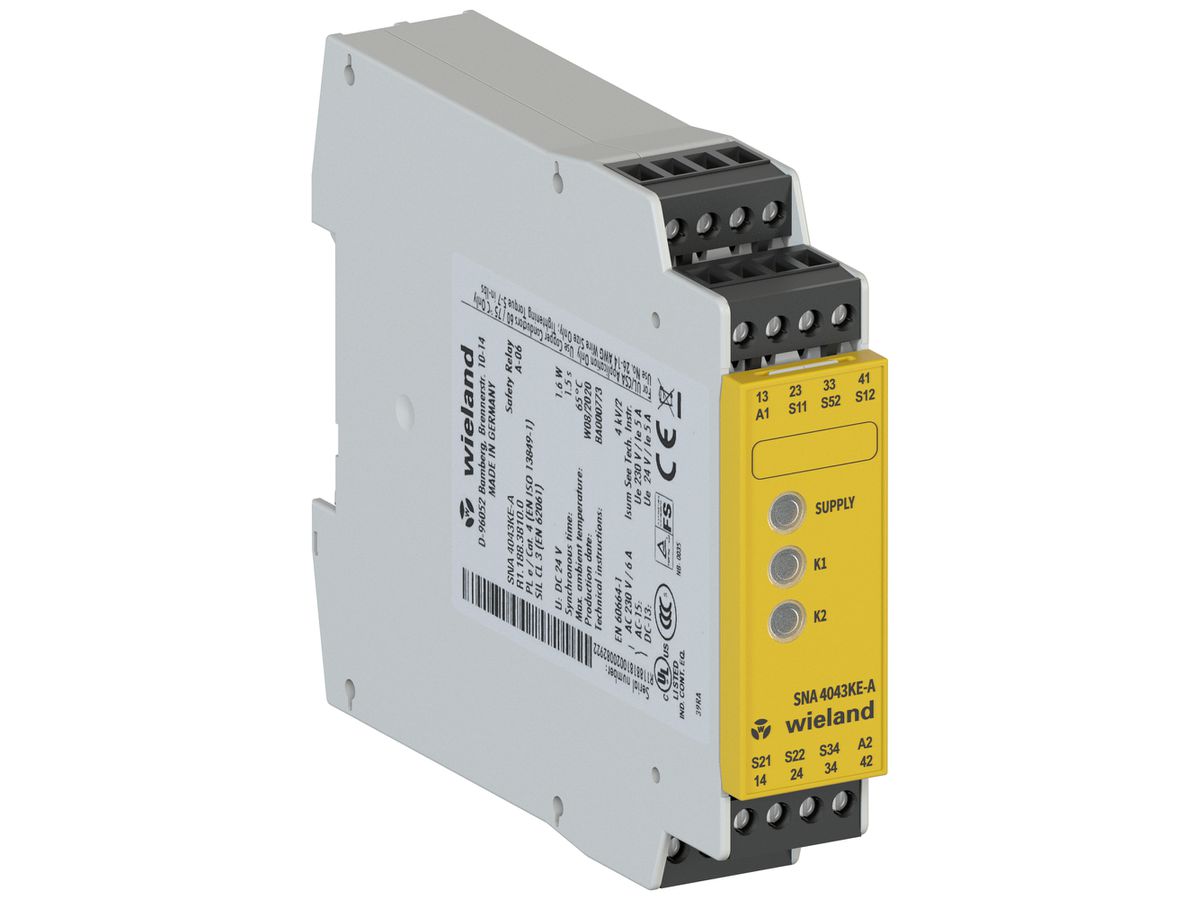 REG-Sicherheitsrelais Wieland Electric SNA4043KE-A NOT-AUS 24VUC