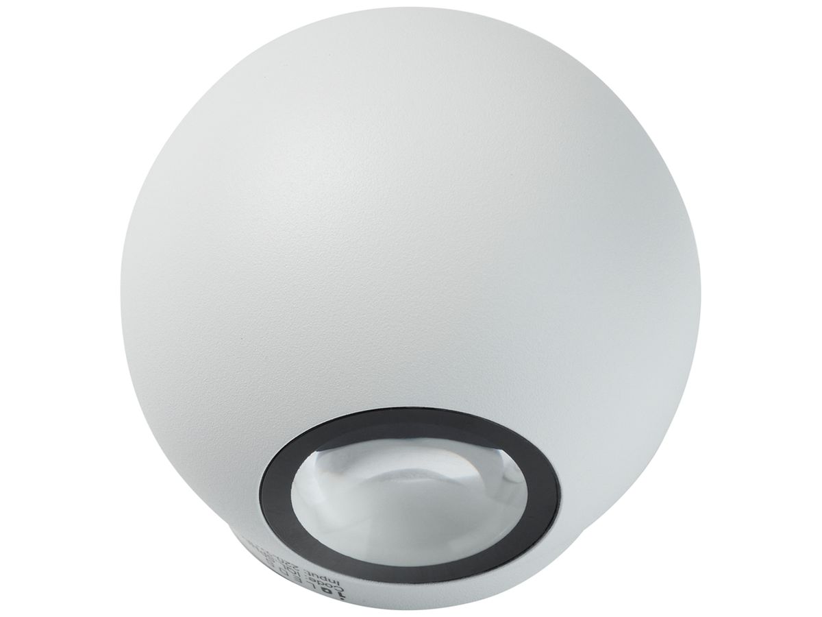 LED-Wandleuchte Sir Heian SPHERA 6W 875lm 857 IP65 DIM dir./indir.Ø95mm weiss