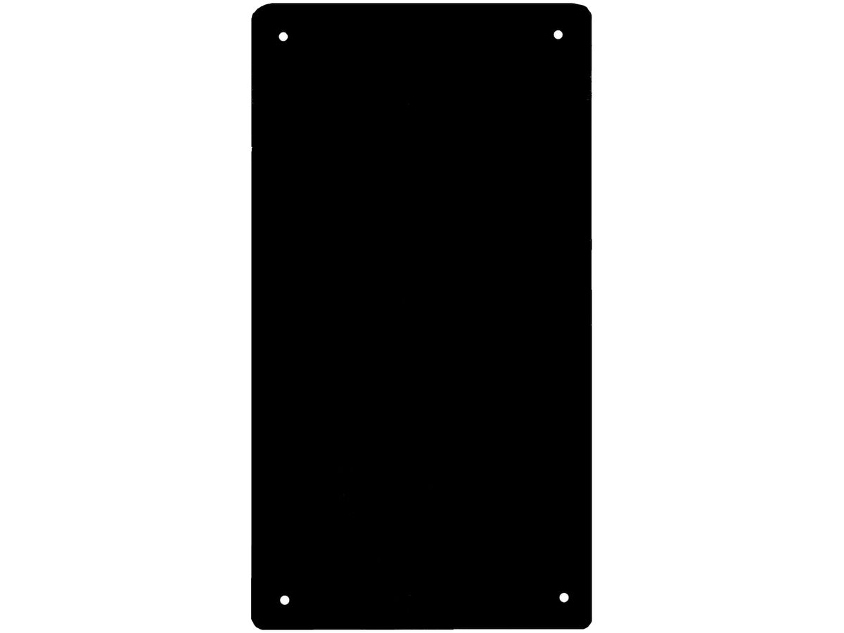 UP-Abdeckplatte 4×2 4 Befestigungslöcher schwarz