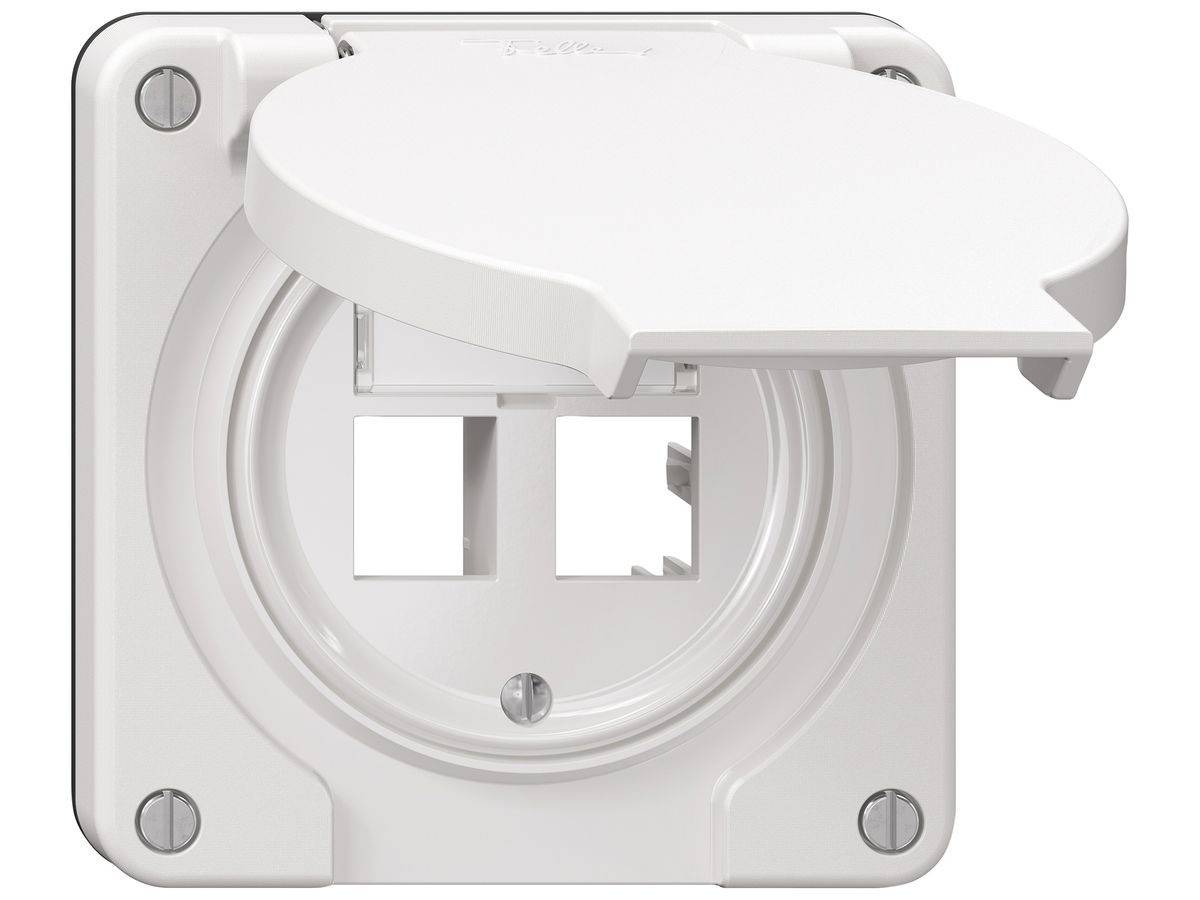 Montageset NEVO freenet SNAPFIX® für 2 Buchsen 87×87mm ws