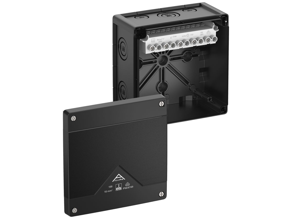 AP-Abzweigdose Spelsberg Abox Pro 100-10²/sw 152×152×85mm IP69 sz